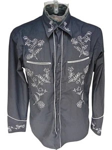 REDSTAR Rodeo Men's Embroidered Western Shirt UK XL Pearl Snap LOT FC78 TMK - Picture 1 of 9