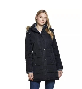 Women's Weatherproof Faux-Fur Hood Collared Shaped Parka - Picture 1 of 5