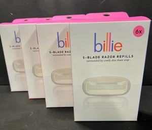 Billie Women’s 5-Blade Razor Refill 6 Pack NEW SEALED 4 Packs NIB - Picture 1 of 5