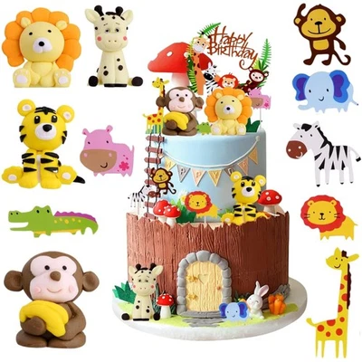 Tortendeko Wald Tiere Zoo Tier Cake Topper Cupcake Figuren Geburtstag - Bild 1 von 2