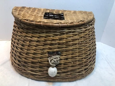 Vintage Wicker Fishing Creel Trout Basket Primitive Decor - Image 1 of 4