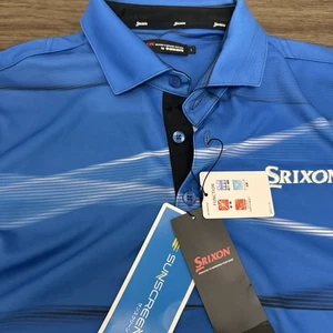 Polo de golf Srixon Descente para hombre grande azul logotipo de rendimiento de golf Japón nuevo con etiquetas - Imagen 1 de 5