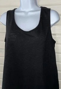 Camiseta CHICOS Talla 2 (GRANDE) Negra Tejida Cuello Redondo Manga Sin Mangas Algodón Modal Usada en Excelente Condición - Imagen 1 de 10