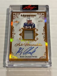 2024 LEAF ULTIMATE SPORTS ROB GRONKOWSKI 6/20 GAME USED PATCH AUTO PATRIOTS T1 - Picture 1 of 2