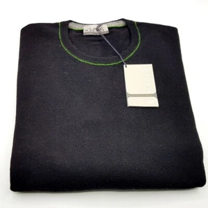 Maglia Girocollo 'Sciabola' cool Cashmere 100% Lana merino Nero - Imagen 1 de 4