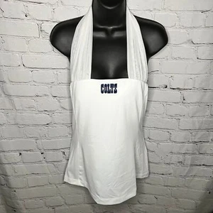 NFL Indianapolis Colts All Sport Couture White Halter Mesh Top NWT Size Medium - Picture 1 of 3