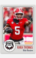 Rara Thomas  NMT Custom Art Georgia Bulldogs Custom Football Card