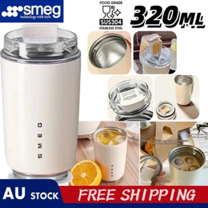 SMEG 320ml Insulated Reasuable Coffee Travel Stainless Steel Thermal Cup Mug AU - Picture 1 of 12
