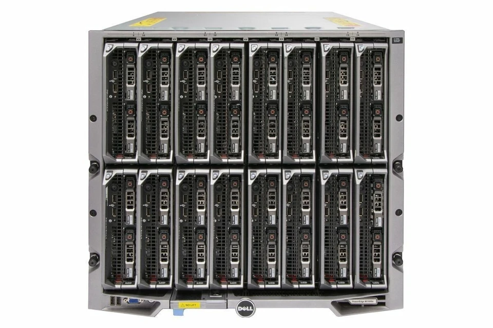 Dell PowerEdge M1000E Chassis W/ 16x M630 Server 2x E5-2690v3 64GB Ram 2x 146GB - Image 1 of 1