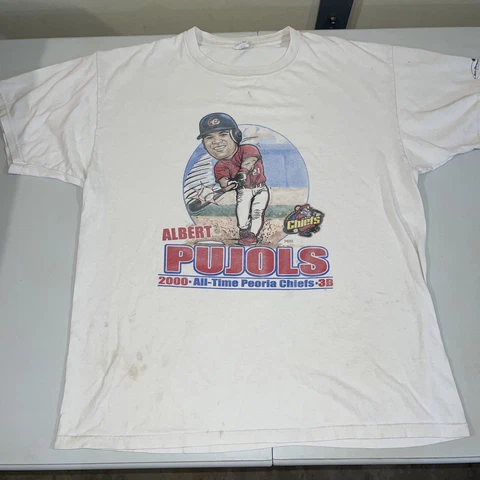 Peoria Chiefs ALBERT PUJOLS CARICATURE T SHIRT XL SGA St Louis Cardinals Cover