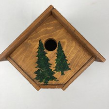 Rustic Hand Painted Wooden Bird House (219)