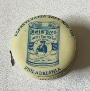Vintage Celluloid Lewis Lye Advertising Tape Measure Parisian Novelty Co - Picture 1 of 4