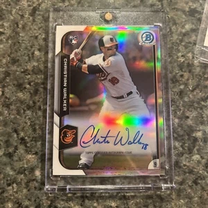 2015 Bowman Chrome Rookie Refractor (On-Card) AUTO RC Christian Walker #d /499 - Picture 1 of 2