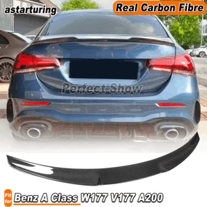 Fit For Benz A Class W177 V177 A200 A35 REAL Carbon Rear Trunk Spoiler Wing - Picture 1 of 13