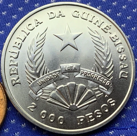 1991 Guinea Bissau 2000 Pesos Coin GEM UNC Olympics ( 5000 Minted )  #ZM78 Cover