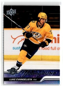 2023-24 Upper Deck Series1 Young Guns Luke Evangelista #221 Nashville Predators