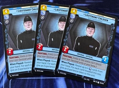 Star Wars Unlimited Spark of Rebellion 3X Lieutenant Childsen Uncommon Card - Image 1 of 2