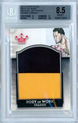 2013 SPORTKINGS BODY OF WORK - 1/1 JOE FRAZIER ON-CARD ART + RELIC! - BGS 8.5 - Image 1 of 2