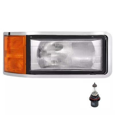 Farol lateral direito com moldura de farol para Mack CH CH600 CL 1990-2007 com lâmpada - Imagem 1 de 4