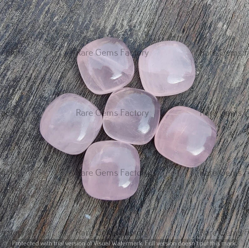 Натуральный розовый кварц в форме подушки кабошон, оптовая продажа драгоценных камней для ювелирных изделий - Изображение 1 из 4
