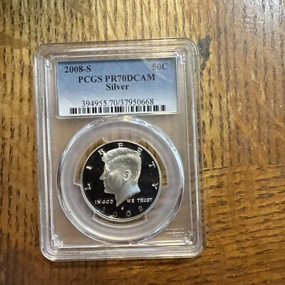 2008-S SILVER PCGS PR70 DCAM KENNEDY HALF *** - Image 1 of 2