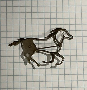 Modernist Silber Durchbrochen Pferd Pin - Bild 1 von 3
