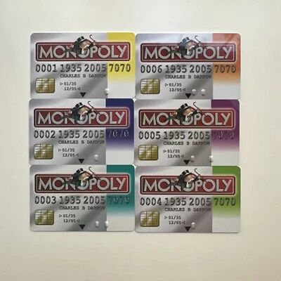 Tarjetas de repuesto Monopoly Electronic Banking 2009 - 6 tarjetas de crédito Foto 1 de 4