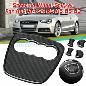 NEW Carbon Fiber Steering Wheel insert Badge Sticker Emblem Decoration For Audi - Picture 1 of 5