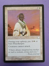 MTG Peacekeeper, Weatherlight, Rare, Light Play, white