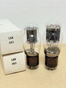Matched Pair 2A3 Vacuum Tubes Lewis & Kaufman - Tested Strong TV7 D/U - Picture 1 of 12