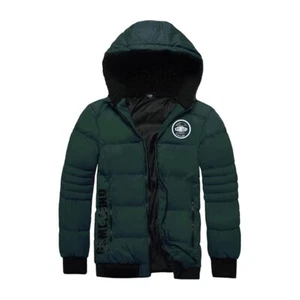 Kids Designer Winter Coat/Jacket, Boys & Girls Green Puffer Hooded/Hoodie - Picture 1 of 4