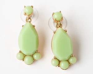 FRESH KATE SPADE BREEZE GREEN DUSTY EMERALD "DAY TRIPPER" STATEMENT EARRINGS - Picture 1 of 5