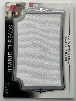 2011 Topps Marquee Johnny Cueto Titanic Threads Jumbo Relic /99 - Image 1 of 2
