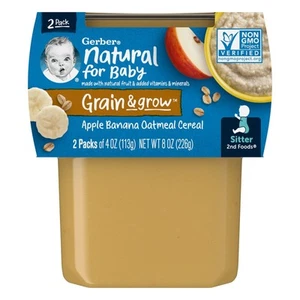 Natural for Baby, Grain & Grow™, 2nd Foods®, Apple Banana Oatmeal Cereal, 2 - Picture 1 of 3