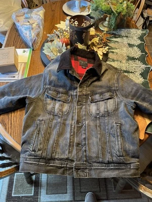 Polo Ralph Lauren Men's Grey/Red-Black Plaid Reversible Denim Trucker Jacket LG - Image 1 of 4