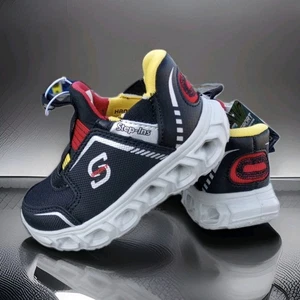 NWT Skechers S Sport Kaleb Light Up Step-In Sneakers Toddler Boys Size 6 Black - Picture 1 of 12