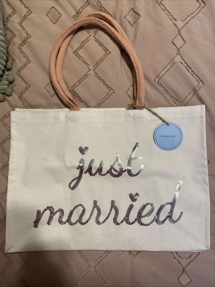 Bolso de Mano de Lona Reutilizable Recién Casado Regalo de Boda Foto 1 de 1