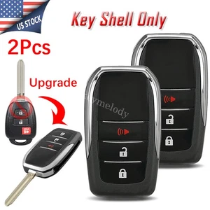 2 Upgrade Remote Flip Key Fob Case Shell for Toyota Scion tC Yaris Prius Tacoma - Picture 1 of 11