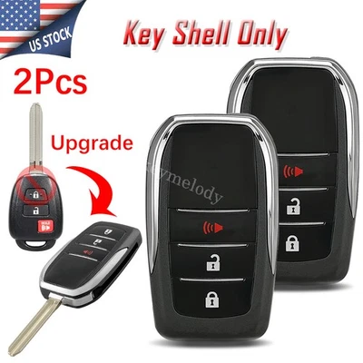 2 Upgrade Remote Flip Key Fob Case Shell for Toyota Scion tC Yaris Prius Tacoma - Image 1 of 4