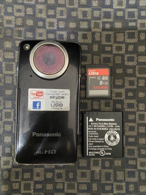 Panasonic HM-TA1 Full HD Camcorder Pocket Video Camera Black Battery Working - Image 1 of 4