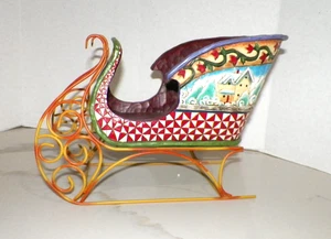 JIM SHORE SLEIGH CENTER PIECE A SLEIGH FULL OF DREAMS 2005 NIB 4002407 - Picture 1 of 12