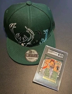 Milwaukee Bucks Hat And SGC Graded Giannis Antetokunmpo Card With 8.5 Lot - Picture 1 of 5