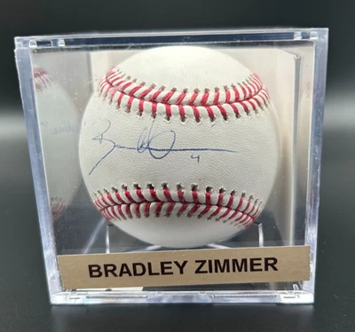 Bradley Zimmer Firmado OML Béisbol "Máquina" Inscripción JSA GG58188 CERTIFICADO DE AUTENTICIDAD Foto 1 de 4
