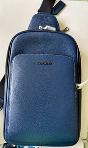 COACH Ethan Pack leather bag- deep blue - Picture 1 of 10