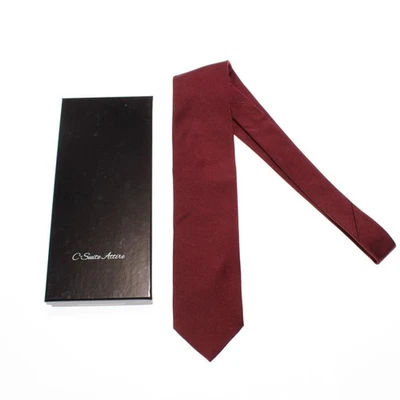 C-Suite Attire NWB Neck Tie in Solid Rust Red 100% Silk Hand Made in Italy - Image 1 of 4
