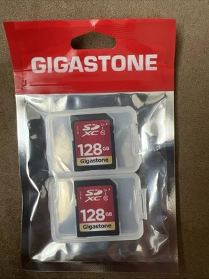 Gigastone 128GB SD Card 2-pack Memory Card For Cameras Full HD Video SDXC Cards - Image 1 of 3