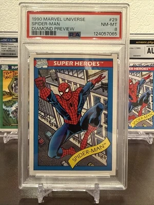 1990 Marvel Universe Diamond Preview Spider-Man PSA 8 (Pop 1 With 12 Higher) - Image 1 of 2