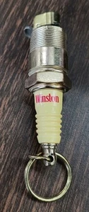 Vtg Winston Spark Plug Lighter Key Chain Fob Ring Advertising Novelty Souvenir - Picture 1 of 4