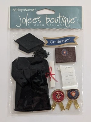 Pegatinas para álbumes de recortes de graduación de Jolee's gorra negra y vestido diploma  Foto 1 de 2