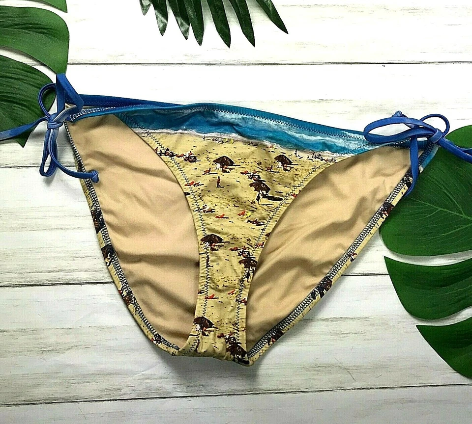 Traje de baño Madewell Beach Day Tanga Bikini Parte inferior Azul Corbatas laterales talla Pequeña S Nuevo Foto 1 de 1